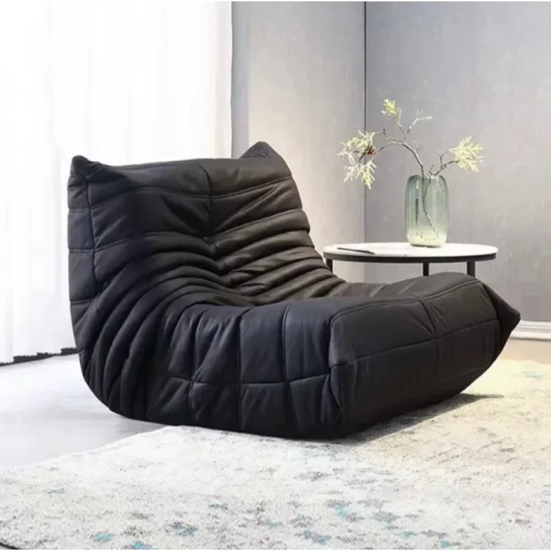 Único sofá casual cadeira com gato scratch couro nórdico togo preguiçoso caterpillar sofá quarto sala de estar varanda sofá de camurça