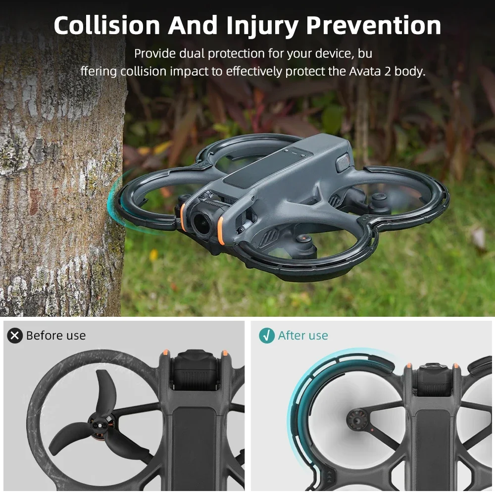 Osłona śmigła BRDRC do DJI Avata 2. Zderzaki antykolizyjne Osłona ochronna Ochraniacze przed uderzeniami Lekkie akcesoria do dronów