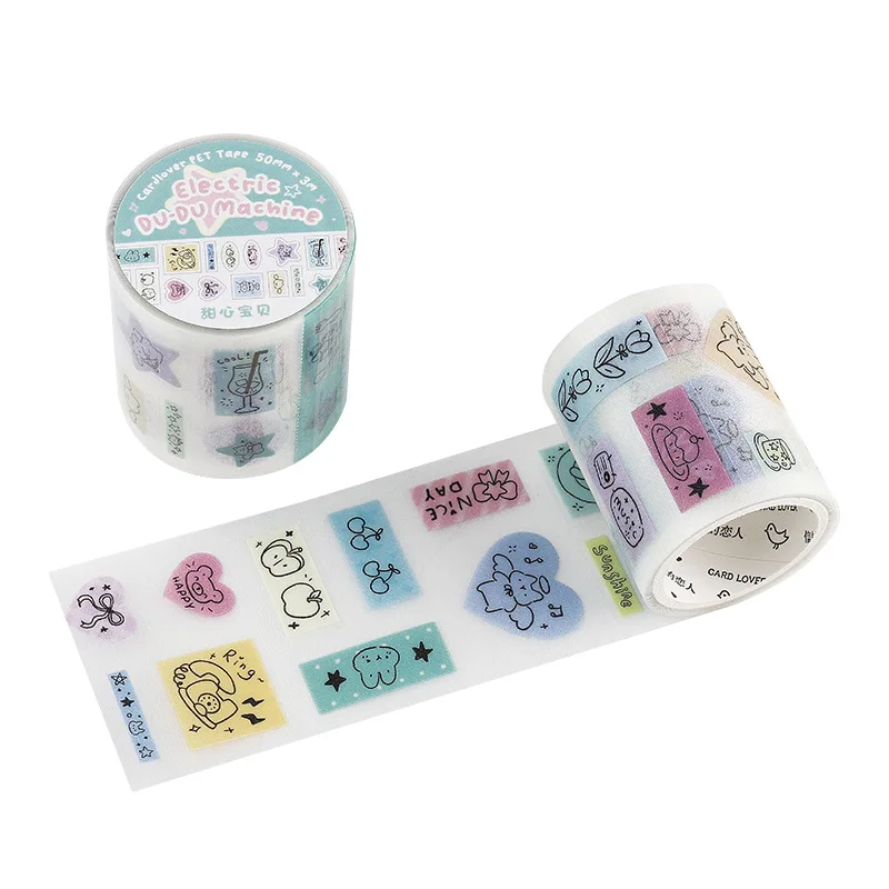 1pcs DIY ตกแต่งเทปกาวญี่ปุ่นอิเล็กทรอนิกส์ DUDU เครื่อง Washi เทป Masking เทปสติกเกอร์เครื่องเขียน