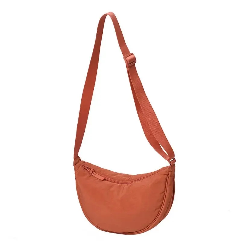 Torba na ramię unisex w jednolitym kolorze, duża pojemność, podróżna, typu crossbody, damska torba półksiężyc, codzienna torba na ramię z bawełnianym wypełnieniem.