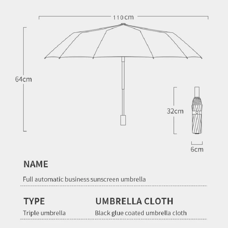 Xiaomi 24 Bone Folding Umbrella Fully Automatic Double Bone SPF 50 UV Protection Rain Resistance Strong Wind Resitance Umbrella