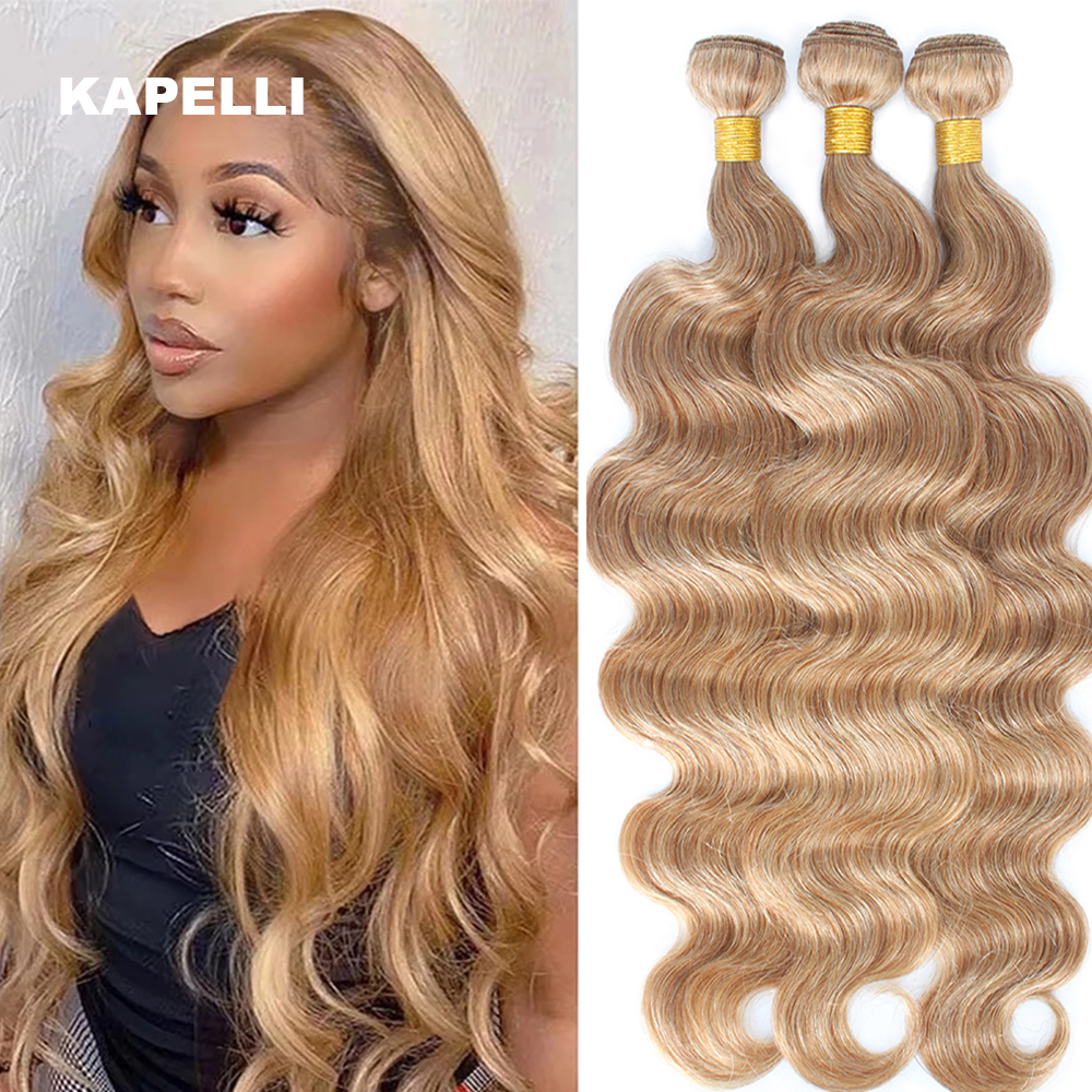 Blonde Bundles Menschliches Haar Weben Honig Blonde Körper Welle Menschliches Haar Bundles 1/3/4 Brasilianische Remy Menschenhaar Extensions 100 gr/teil