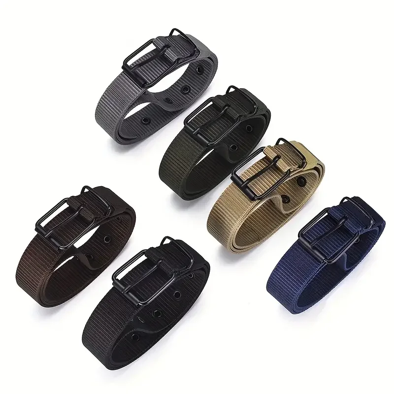 Cintura da uomo in tela di nylon resistente da 1 pezzo - Cintura da lavoro tattica resistente con elegante fibbia a punta a sgancio rapido per l'uso quotidiano