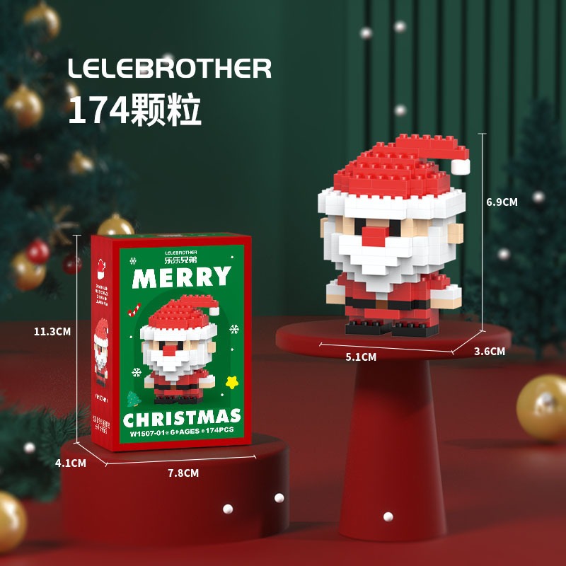 Blocos de construção de natal mini papai noel modelo micro diy tijolos boneco de neve decoração crianças presente quebra-cabeça montagem brinquedos