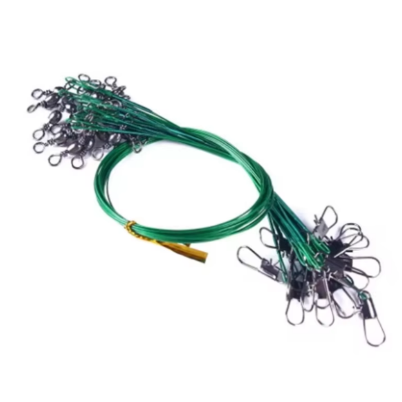 물림 방지 스틸 낚싯줄 스틸 와이어 리더 스위블 포함 낚시 액세서리 리드 코어 리쉬 낚싯줄 15cm 20cm 30cm