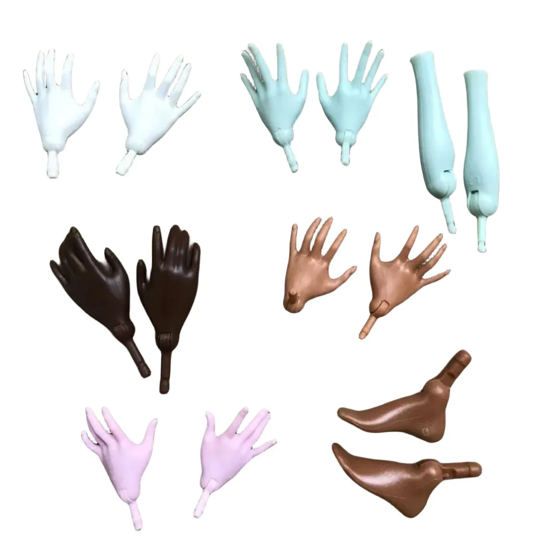 1/6 Puppe Ersatz Hände Ellenbogen Füße Schwarz Braun Weiß Beige Weiß Rosa Haut Puppe Teile Original Puppe Zubehör