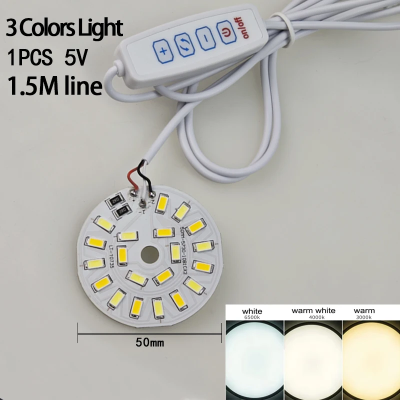 Warm White Color DC 5V 10W USB LED Lights 5730 Chip Single Dimmer Reading Night Desk Book Tablet Reading Lamp Switch Power Cable