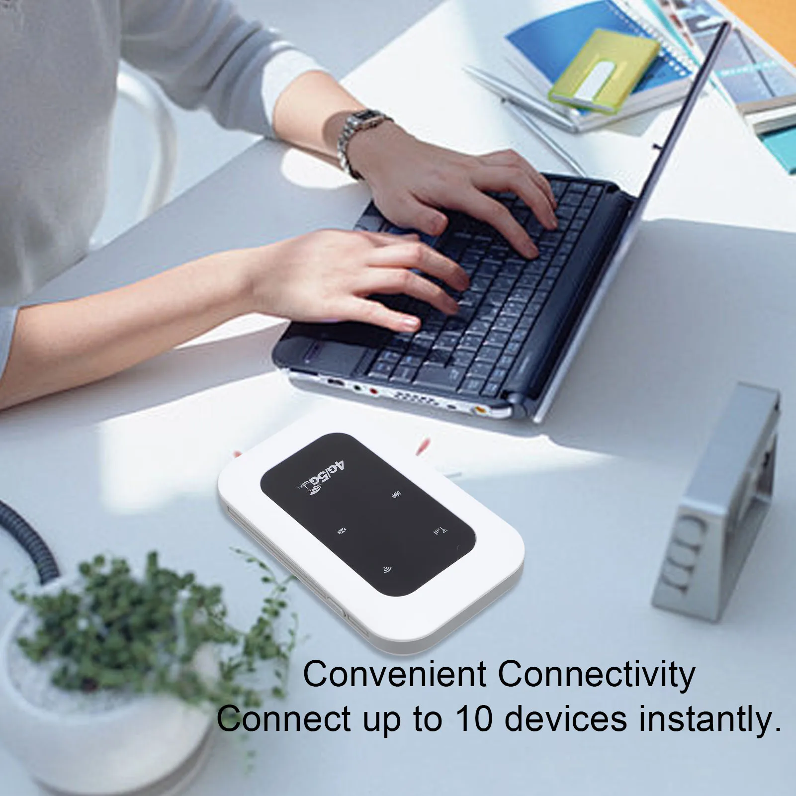 Travel 4G WiFi Mobile Hotspot Wide Compatibility Portable 4G WiFi Hotspot Device 300Mbps Long Battery Life for Campervan