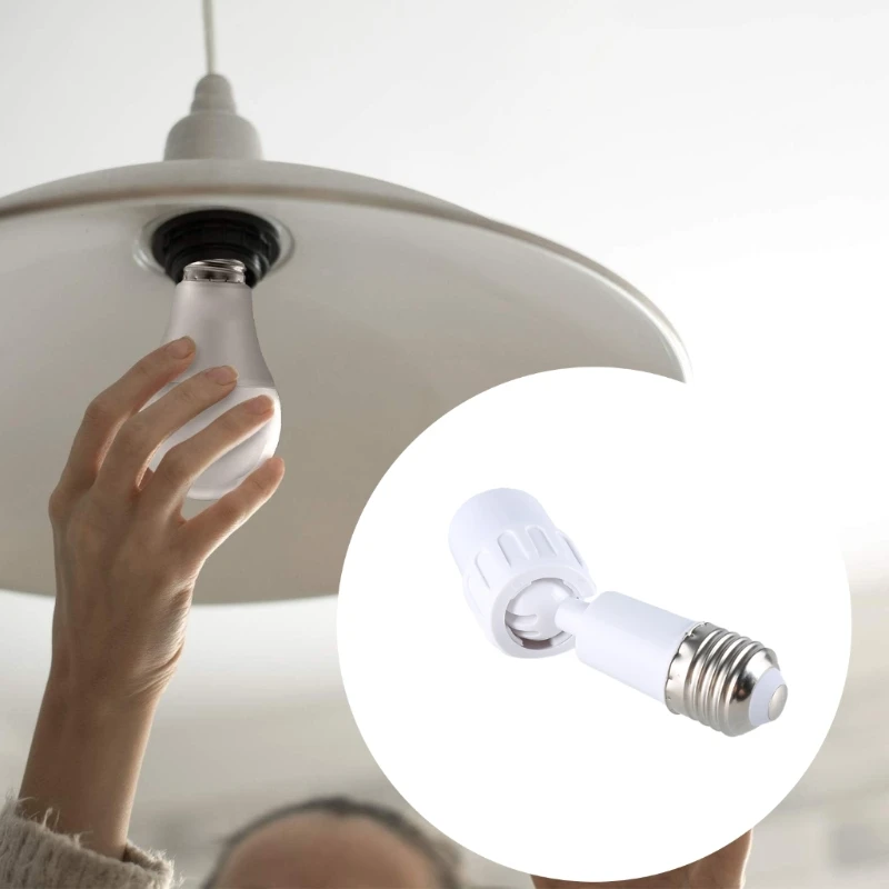 E27 Light Bulb Socket Extender Adapter 360 Degree Rotatable Light Fixture E27 to E27 Base Adjustable E27 to E27 Socket