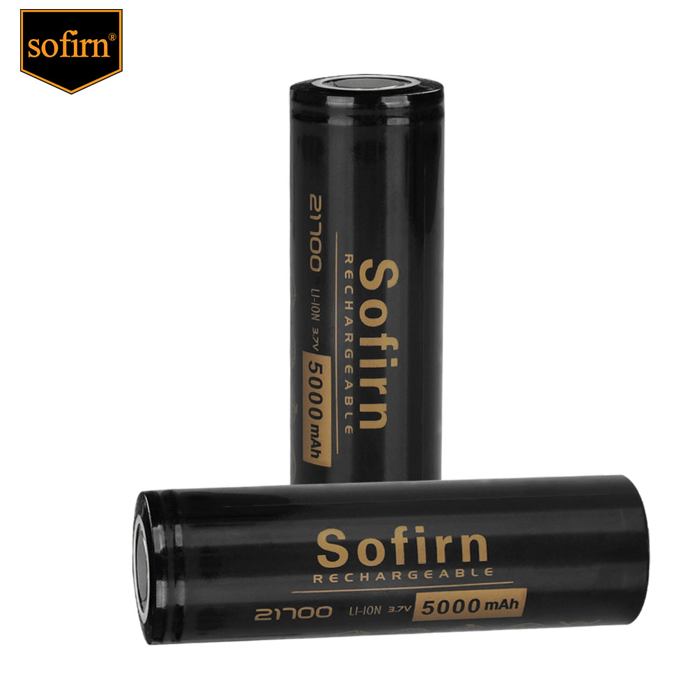 Sofirn 21700 5000mAh หัวแบน 3.7V 48A 10C Discharge HD แบตเตอรี่ลิเธียม Reall ความจุรวมไฟฉายไม่ตั้งใจสําหรับใช้