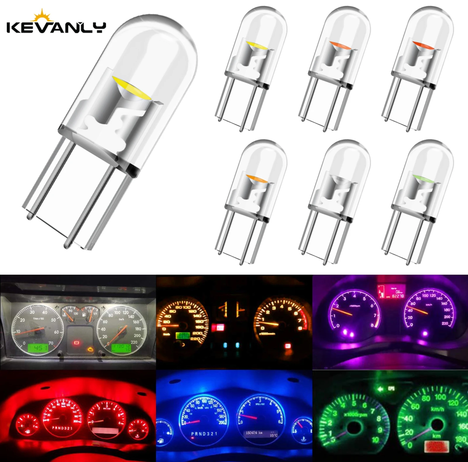 T5 W3W LED Instrument lumière W3W W1.2W ampoule LED puce COB voiture intérieur lampe cale tableau de bord indicateur de réchauffement