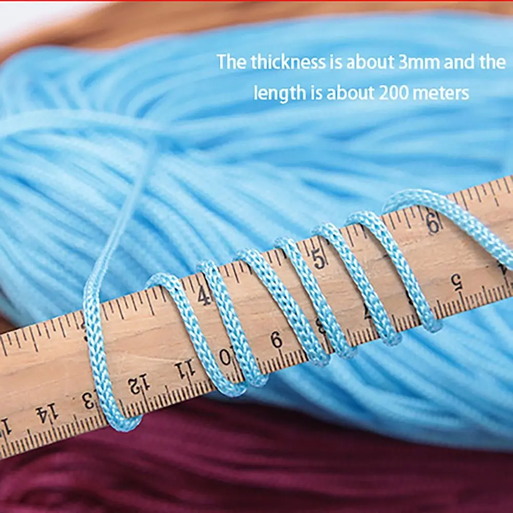 200 m 3 mm hohle Linie Makramee-Seil weiche handgewebte Nylonschnur Hut Tasche Schuh Puppe Kunsthandwerk Faden DIY