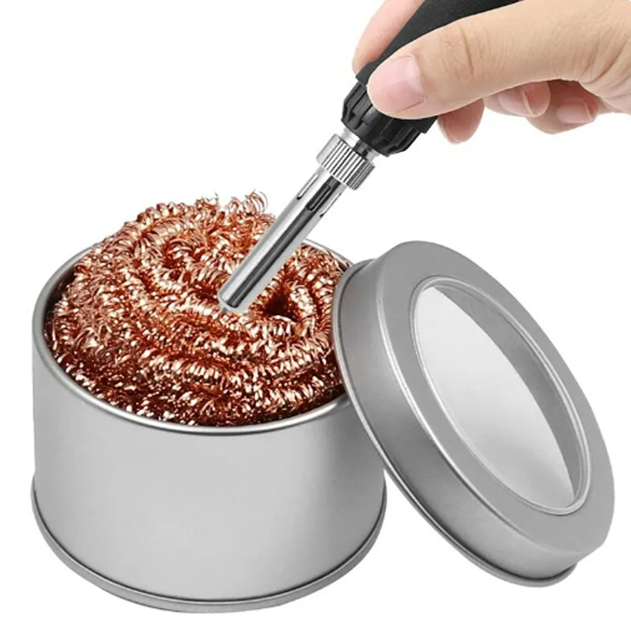 Bola de limpeza para dessoldagem, ferro de solda, filtro de malha, ponta do bico de limpeza, fio de cobre, bola de limpeza, caixa de escória de metal, bola limpa