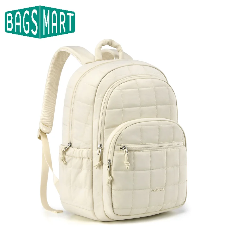 BAGSMART сумки для ноутбуков студенческий повседневный рюкзак для женщин стеганая маленькая компьютерная сумка для книг водостойкая сумка для ноутбука 15,6 дюймов