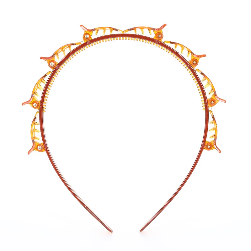 Multi-Layer Hollow Braided ผู้หญิง Bangs แถบคาดศีรษะ Hairdressing อุปกรณ์เสริมเหล็กคลิปผม