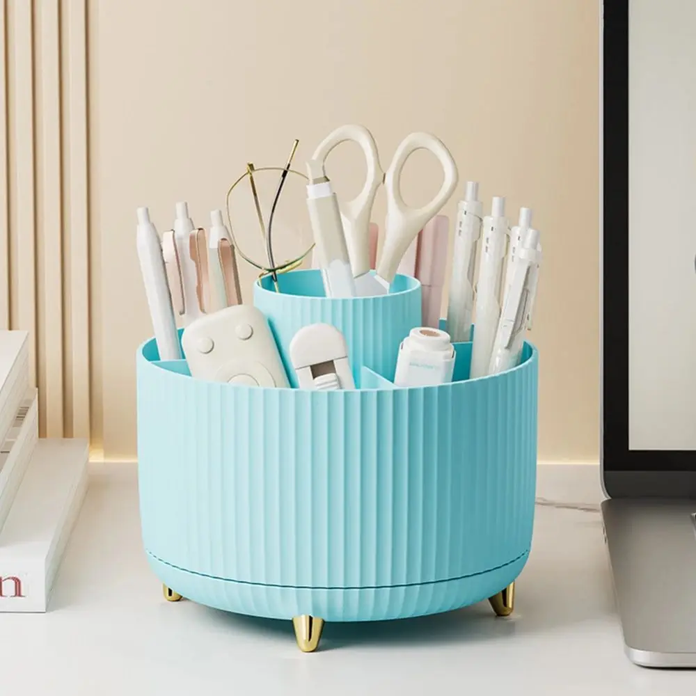 360 หมุนผู้ถือแปรงแต่งหน้าเดสก์ท็อปเครื่องสําอางค์หมุน Desktop Storage กล่องแบบพกพาลิปสติกผู้ถืออายไลเนอร์
