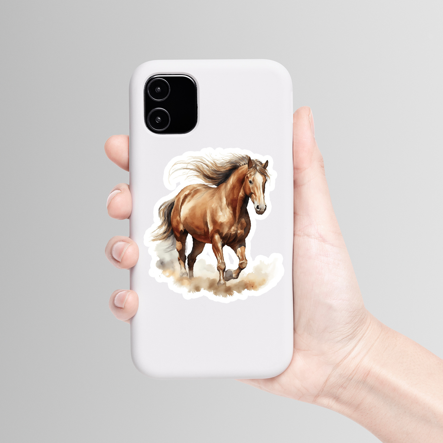 50 個水彩動物馬モバイルウォーターカップ防水性と耐傷性装飾子供用ハンドブックステッカー