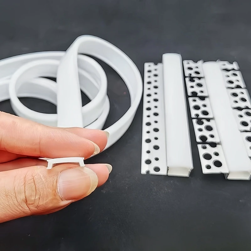 1-10m Bendable LED Aluminum Profile Silicone Diffuser Flexible Channel Milky Cover Replaceable LED Strip Light Lampshade Fitting