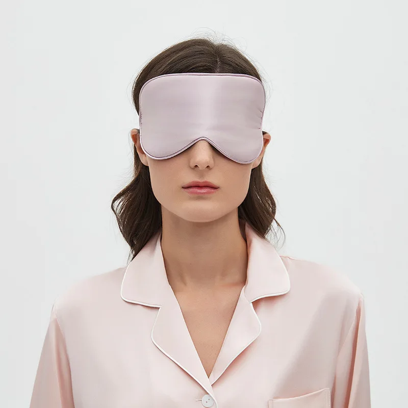 Máscara para os olhos para dormir em seda amoreira, 100% bloqueador de luz, alça ajustável, máscara para dormir blackout de seda