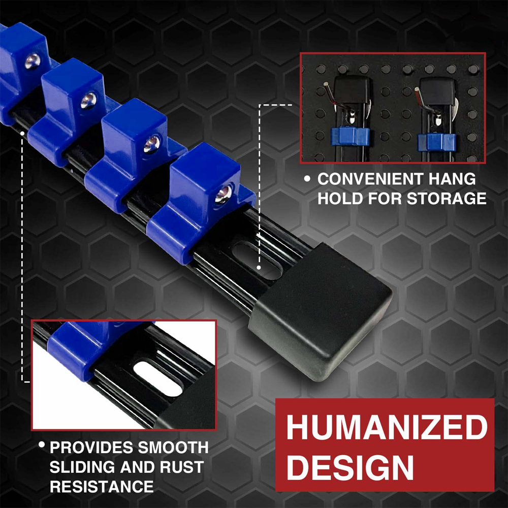 1/4" 3/8" 1/2" Wrench Holders Traight Plastic Universal Socket Organizer Rail Bracket Repair tools Socket Wall Wrench Home Tools