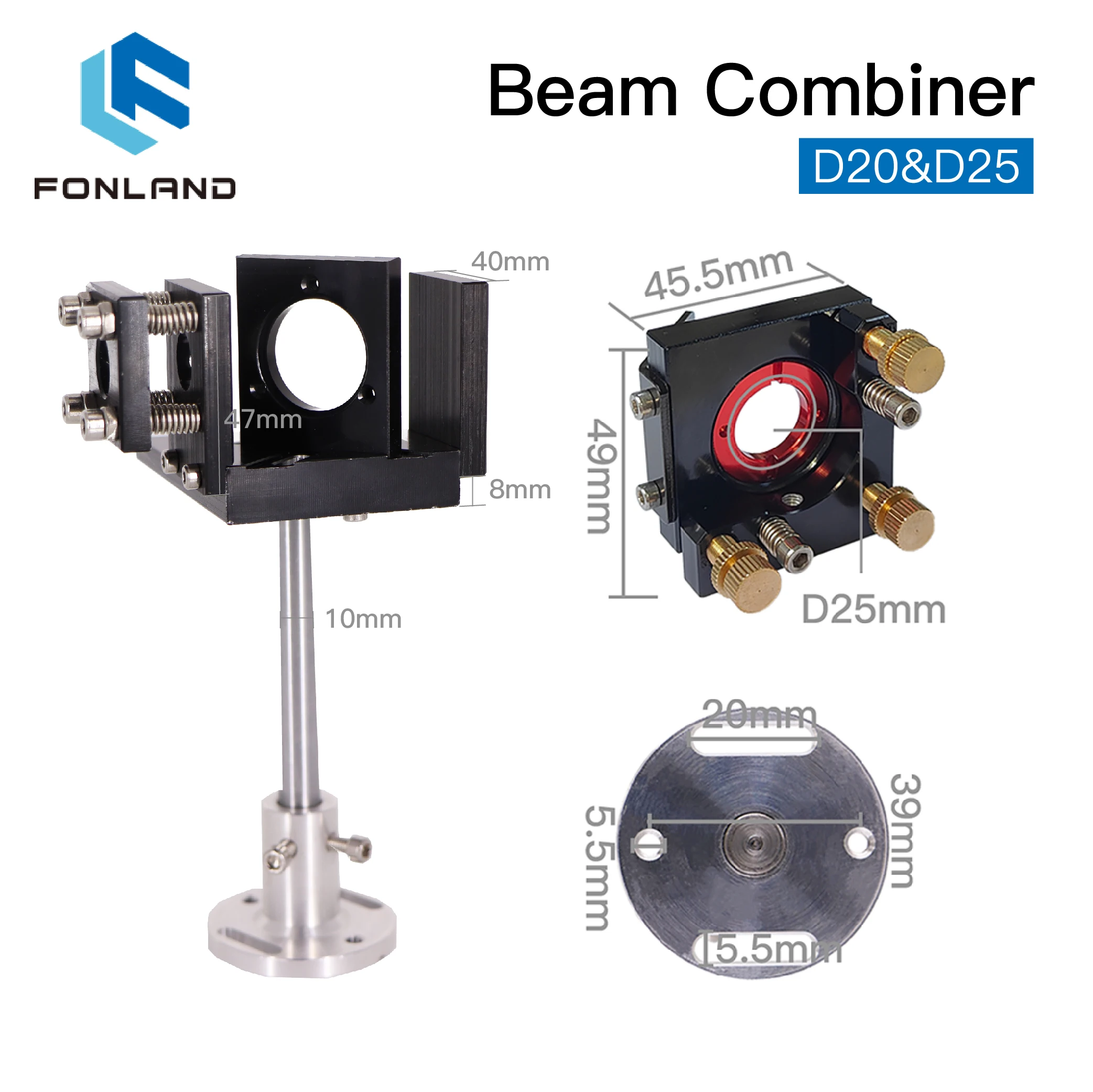 FONLAND ZnSe Tia Bộ Combo Bộ D20/25Mm ZnSe Tia + Tặng Bộ Combo Núi Đỏ Con Trỏ Cho CO2 chữ Khắc Laser Cắt