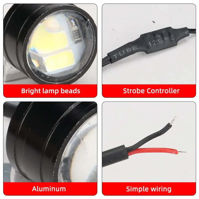 2pcs รถจักรยานยนต์แฟลช Strobe Eagle Eye รถจักรยานยนต์ Daytime Running Light หมอกโคมไฟไฟหน้า Moto อุปกรณ์เสริม