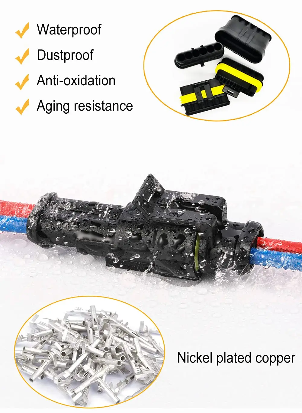 352 ชิ้นกันน้ําขั้วต่อไฟฟ้าขั้วต่อสายไฟรถยนต์ 1/2/3/4 พินขั้วต่อ CRIMPING TOOL