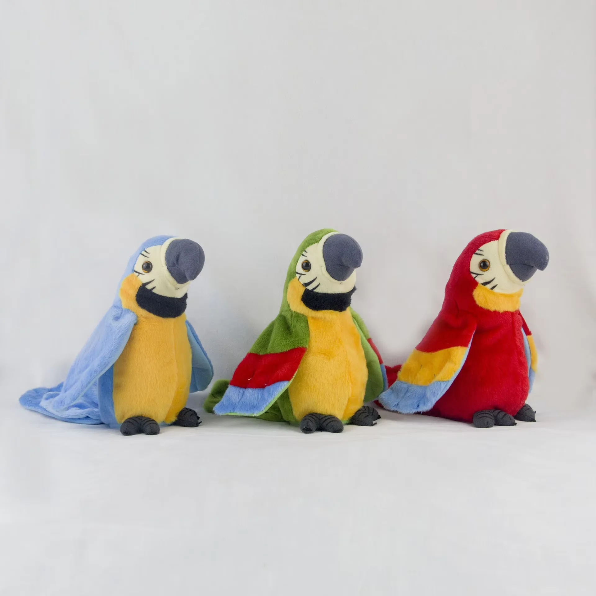 Robô papagaio brinquedos falando animal eletrônico carga usb pelúcia interativo papagaio animal de estimação cantar músicas palmas asas brinquedo música para crianças