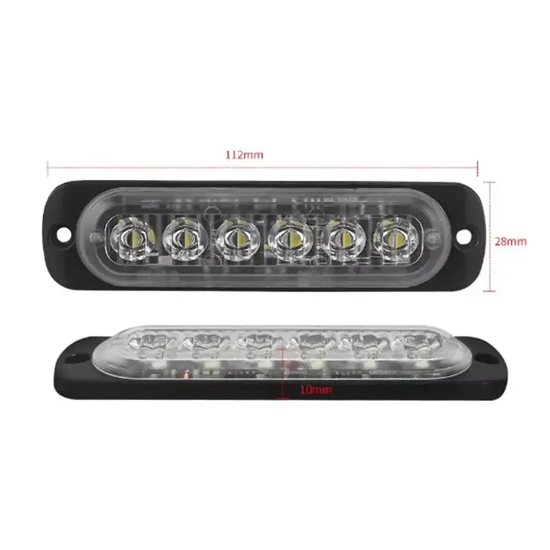 2 Stuks 12 V-24 V Mist Werk Od Off-Road Auto Externe Verlichting Wit 6 Smd Led indicator Licht Staart Achterlichten