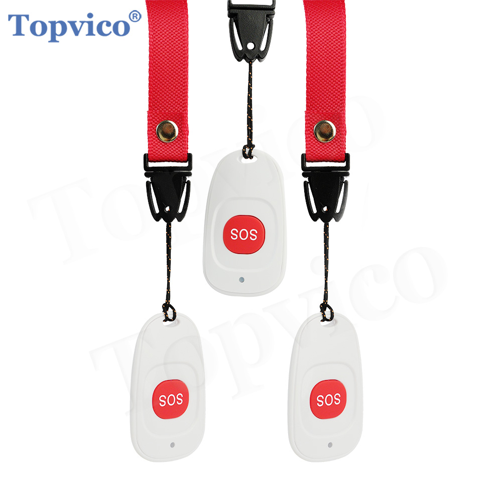 Topvico SOS botón de pánico RF 433mhz botón de emergencia alarma para personas mayores llavero controlador personas mayores GSM WIFI sistema de alarma para el hogar