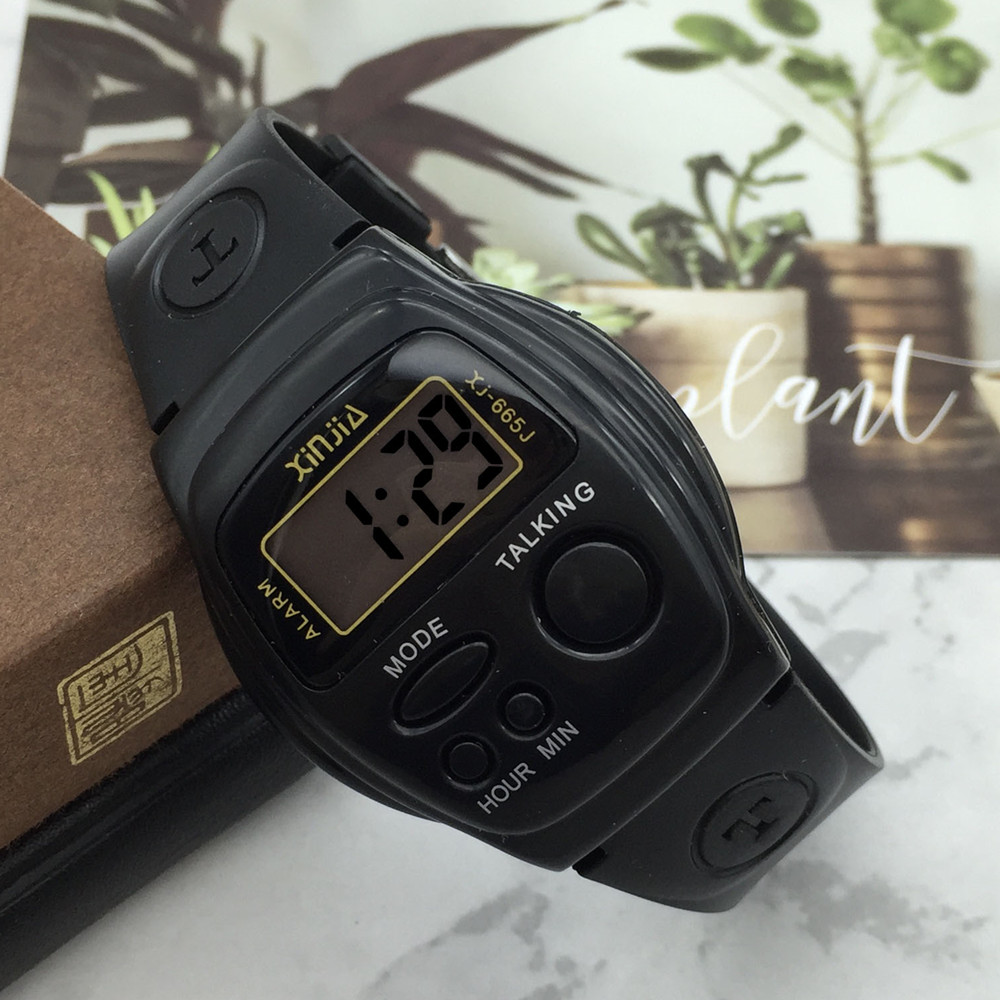 Italiano falando relógio de pulso relógios esportivos eletrônicos multifuncionais com alarme 665it