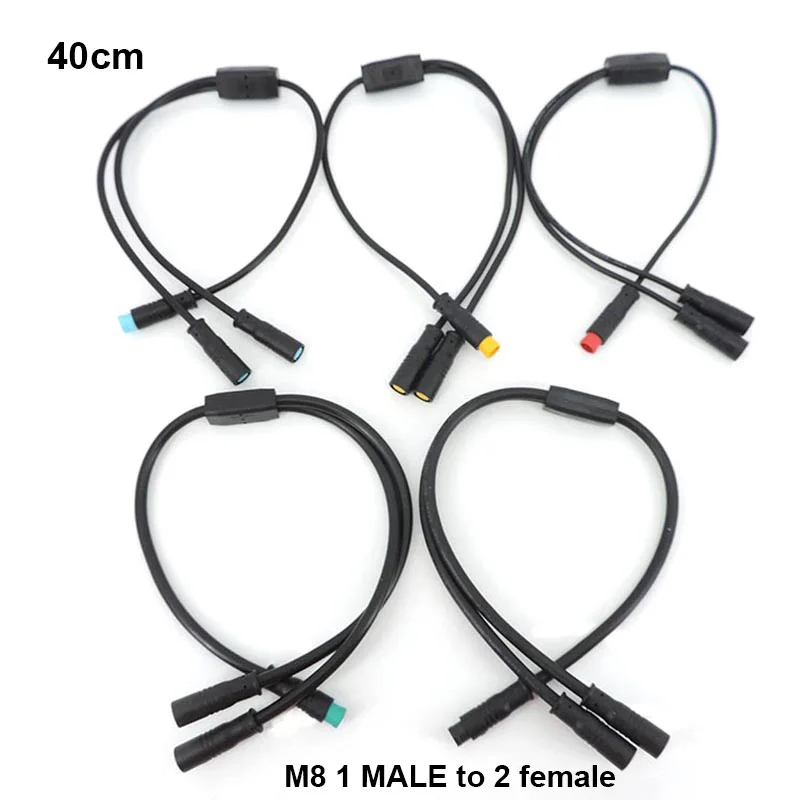 M8 Julet impermeable 1 macho a 2 hembra 2/3/4/5/6 pin Ebike DC divisor sensor conector Cable bicicleta eléctrica junta a tope enchufe