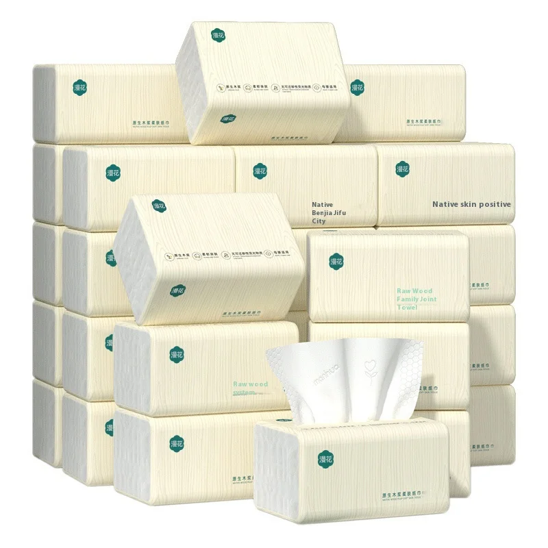 10 Packs of Extractable Napkins Five Layers of Thickened Log Paper Towels Wet and Dry Mother and Baby Applicable Soft Napkins