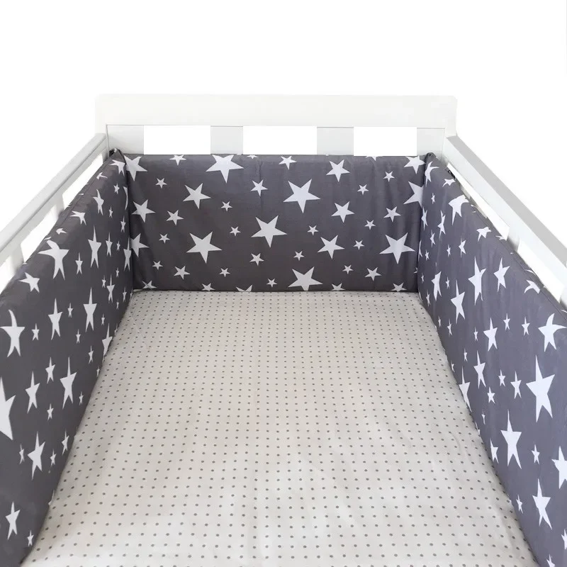 Cama de bebê engrossar pára-choques design com zíper berço de uma peça em torno do almofada protetor de berço travesseiros 200*30 cm