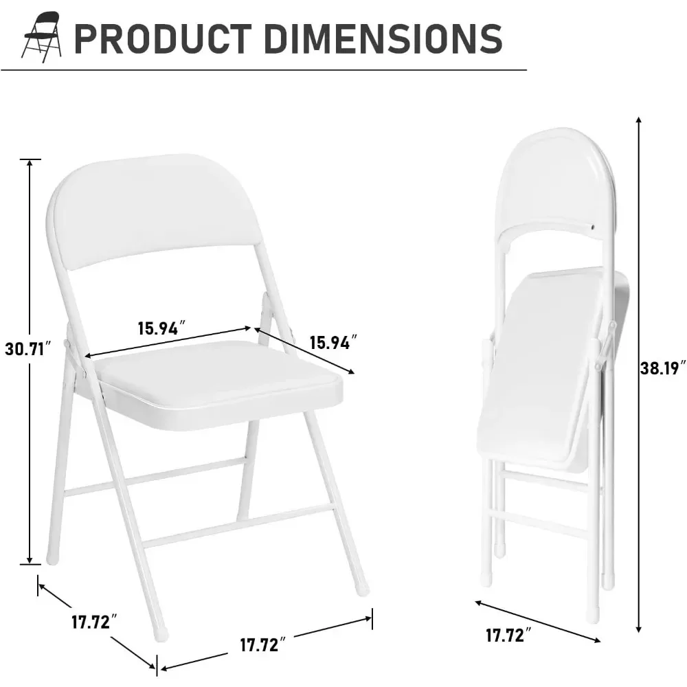 Luxury-Style 30 Pack Folding Chairs with Padded Cushion and Back for Outside Portable Stackable Commercial Foldable Chairs