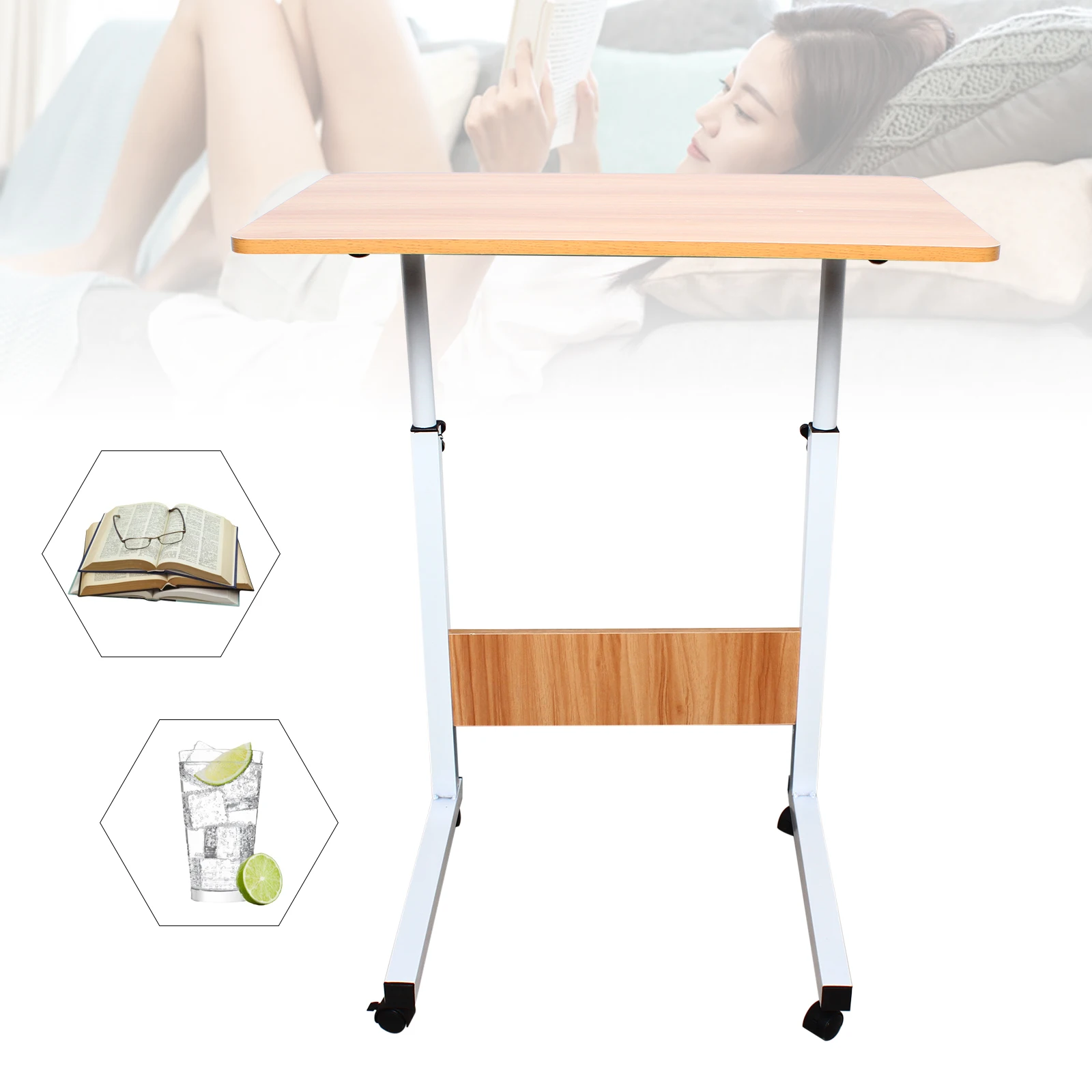 Supporto per computer portatile Regolazione dell'altezza Houshold Tavolo per laptop desktop di grandi dimensioni Supporto per computer pigro Supporto per tavolino da caffè per snack