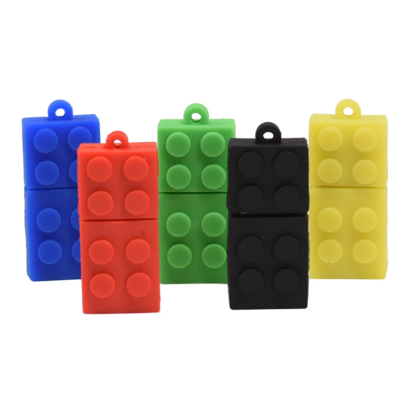 Jaster brinquedo tijolo usb 2.0 unidade flash 64gb silicagel bloco de construção 32gb pen drive capacidade real usb vara 16gb presente para crianças