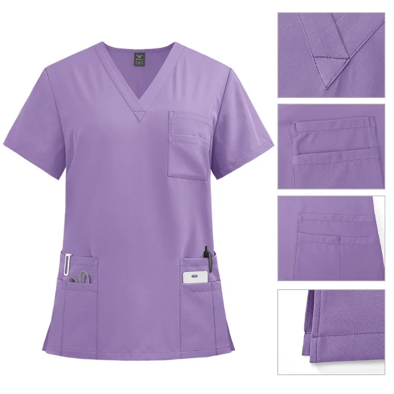 Arztanzüge, hochwertige Uniforme, medizinische Krankenschwesteruniform, Peeling-Set für Damen und Herren, modernes Oberteil mit V-Ausschnitt und Hose, Krankenhaus-Arbeitskleidung