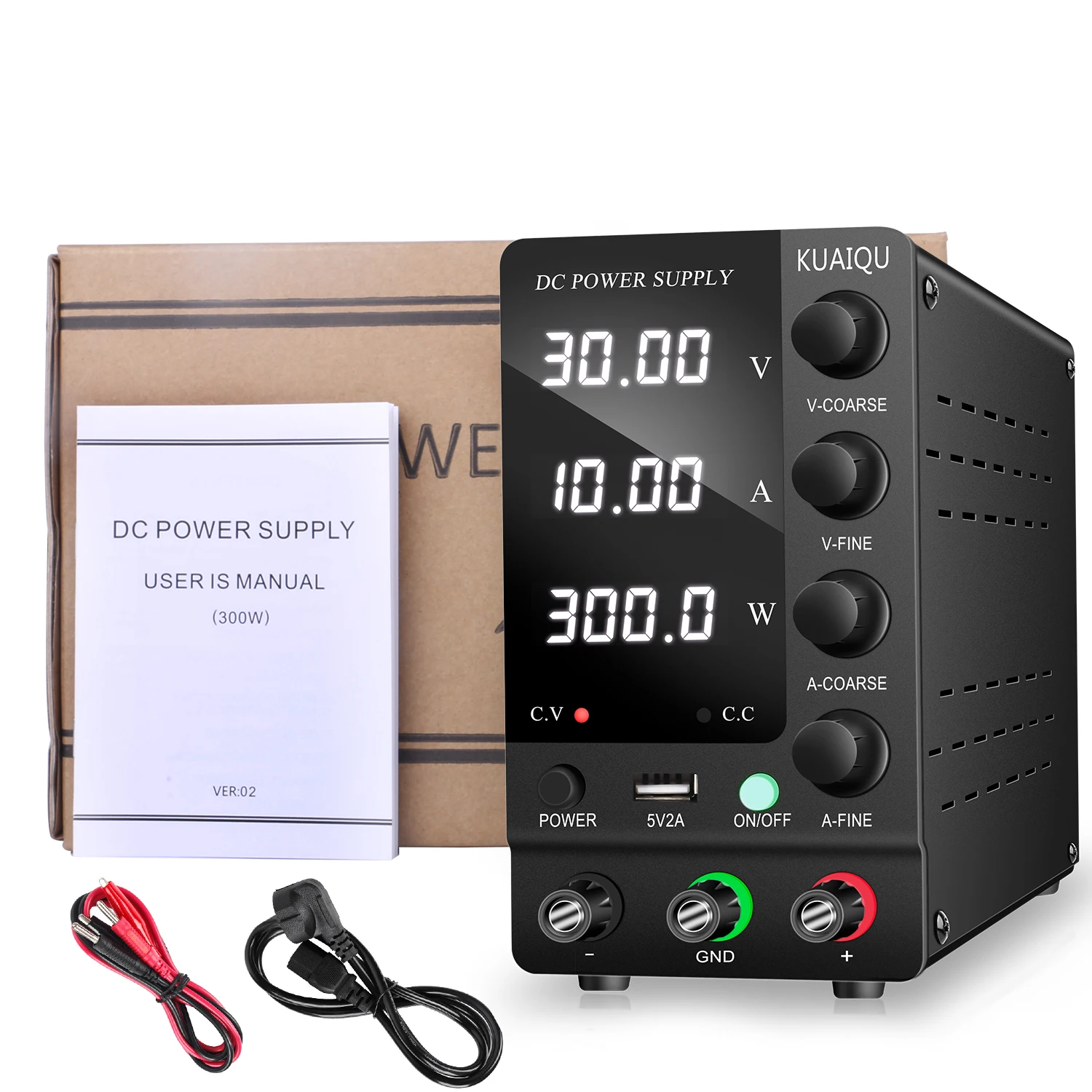 KUAIQU 30V 10A DC fuente de alimentación pantalla de dígitos ajustable Mini fuentes de alimentación de laboratorio regulador de voltaje 60V 5A 32V 6A SPS-C3010
