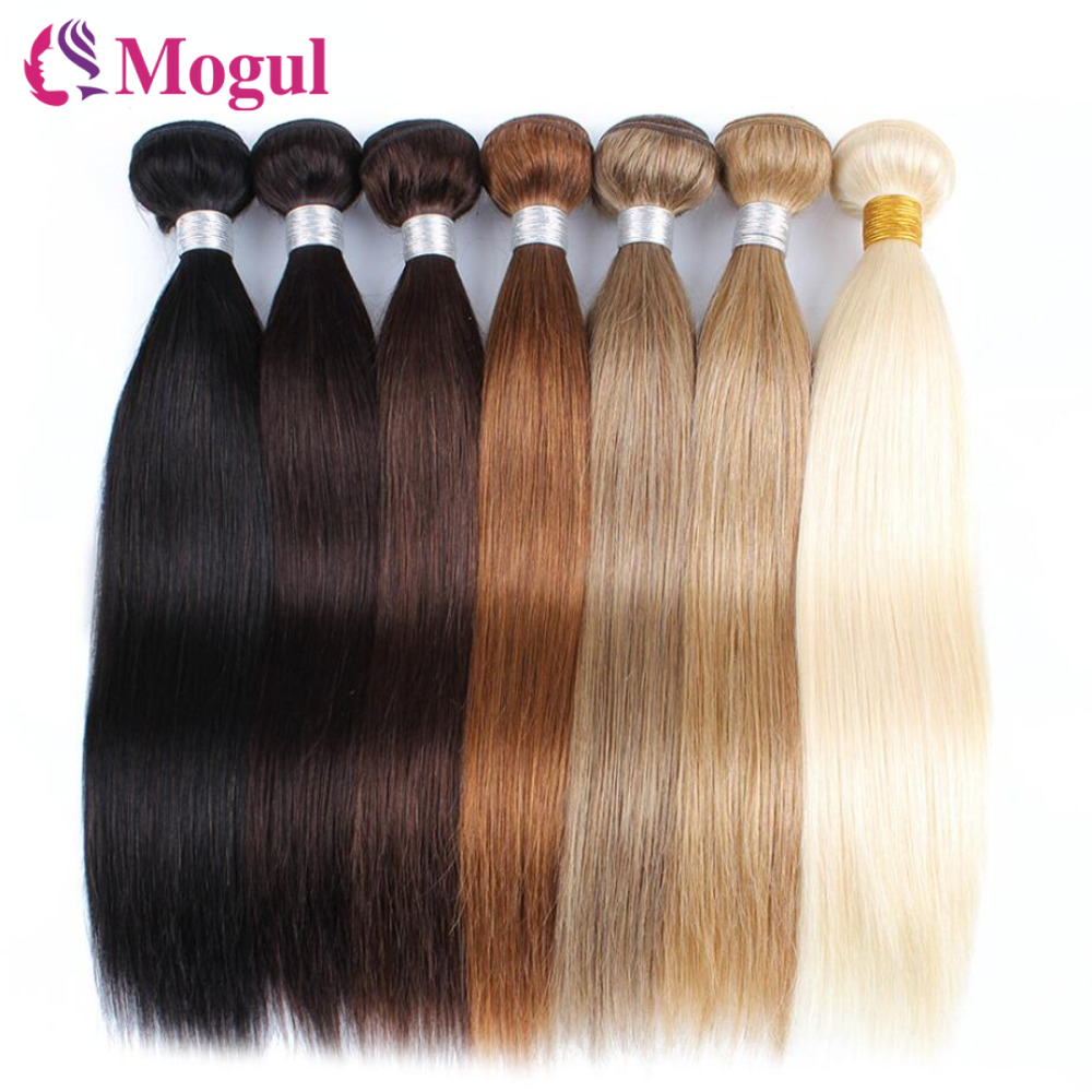 Mogul Cor Do Cabelo 8 Cinza Loiro Cor 27 Mel Loiro Indiano Tecer Cabelo Liso Ombre Remy Extensão Do Cabelo Humano