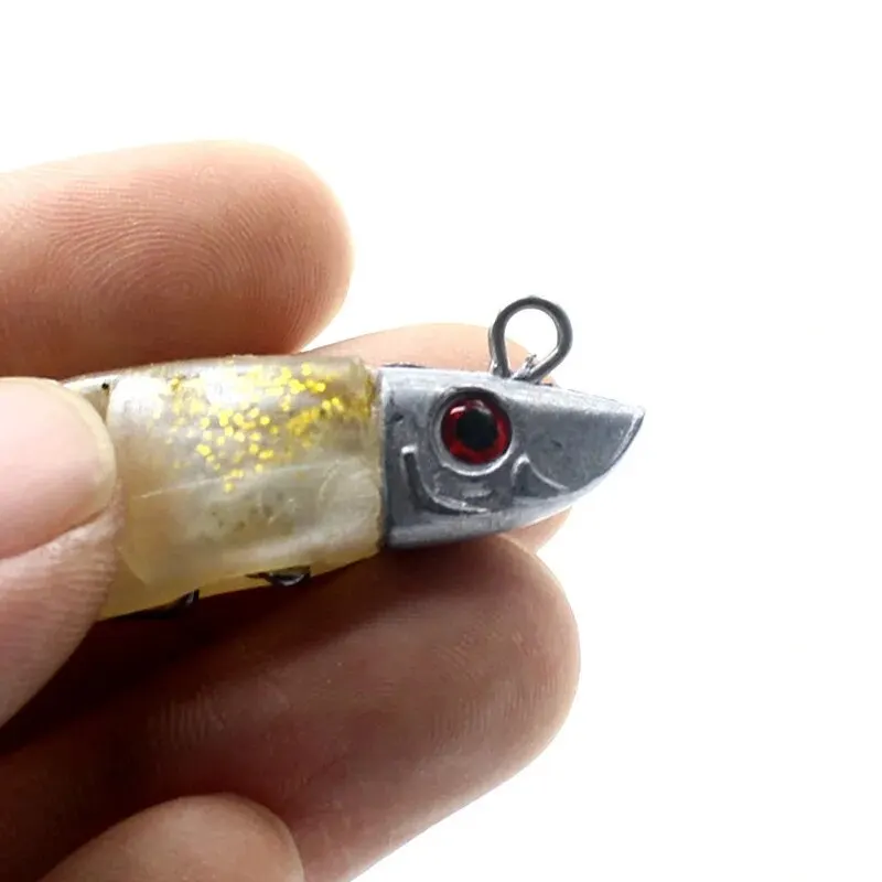 Burle T Cauda Soft Lure, Cabeça de gabarito, Isca de pesca com gancho farpado, 10cm, 15.5g, 13cm, 26g
