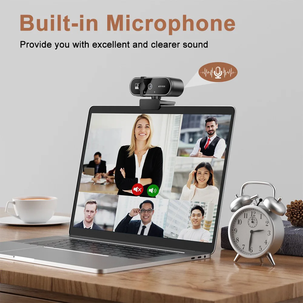 1080P Full HD-webcam met ingebouwde microfoon - USB-autofocuscamera voor pc-laptop Ideaal voor video-opnameconferenties