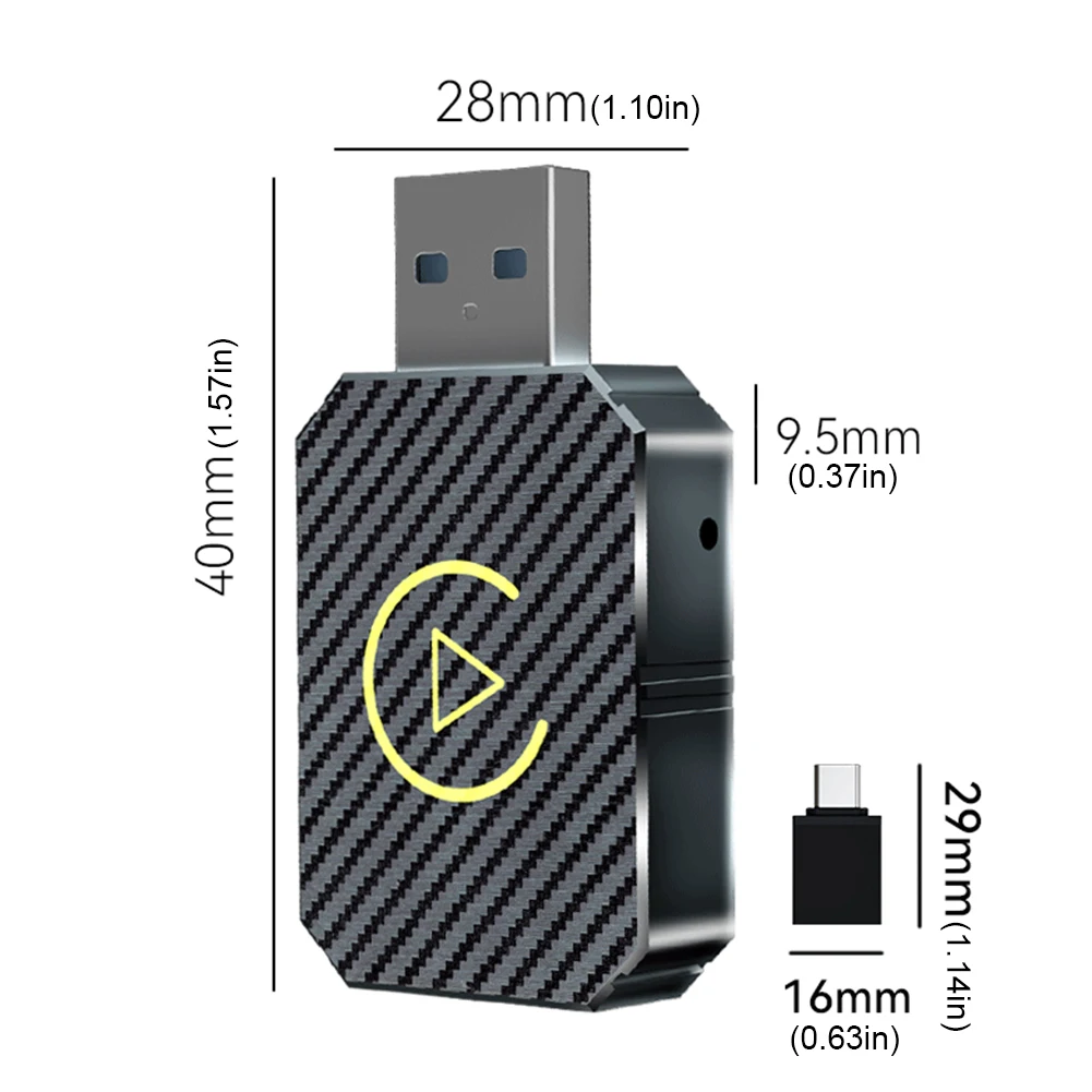 Wireless Carplay Android Auto Adapter Plug&Play USB Car Dongle Wireless Dongle for OEM Wired CarPlay/Andriod Auto Cars