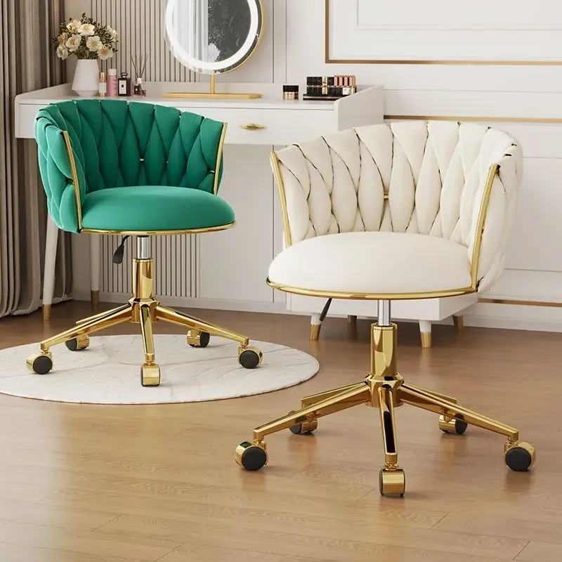 Silla de estudio de escritorio, silla giratoria para ordenador, tocador de dormitorio, taburete, respaldo suave, silla giratoria de oficina, se puede subir y bajar