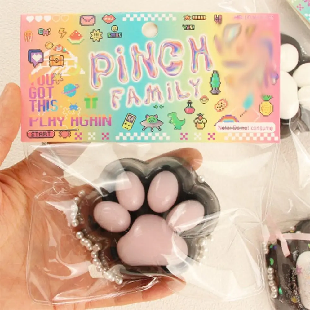 Cat PAW Mochi Taba Squishy Fidget ของเล่น Antistress สีดําแมวเท้าช้า Rebound Pinch Decompression บีบของเล่นความเครียดบรรเทาของเล่น