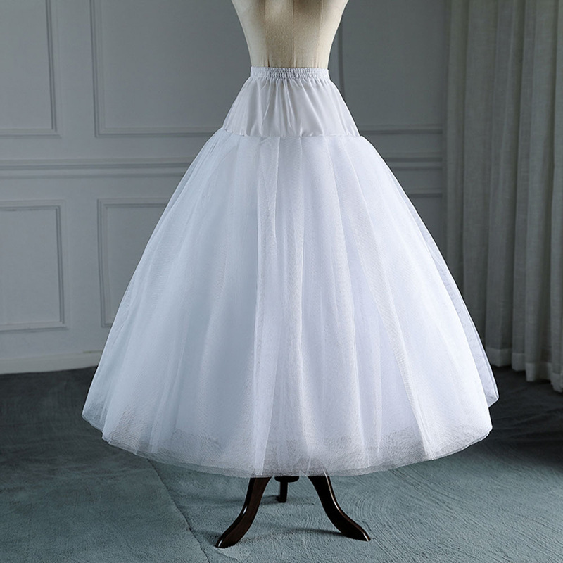 White Tulle Petticoat for A Line Style Wedding Dress 4-8 Layers No Hoops Bridal Wedding Accessories Long Petticoats Underskirt