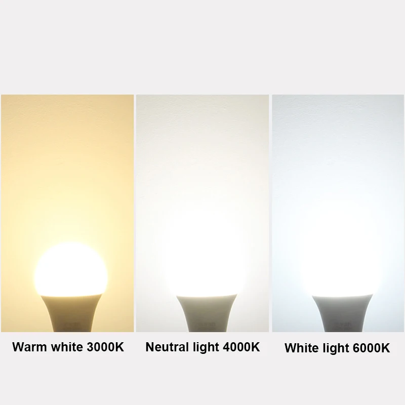 Adjustable Color Temperature LED Bulb 2835 Chip E27 Base Indoor Lighting 5W 7W 15W Tunable White Light for Home AC175-240V