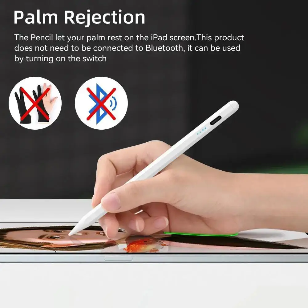 Dla Apple Pencil 2 1 Palm Rejection Power Display Akcesoria iPad iPad 2022 2021 2020 2019 2018 Pro 11 12.9 Air Mini Stylus Pen
