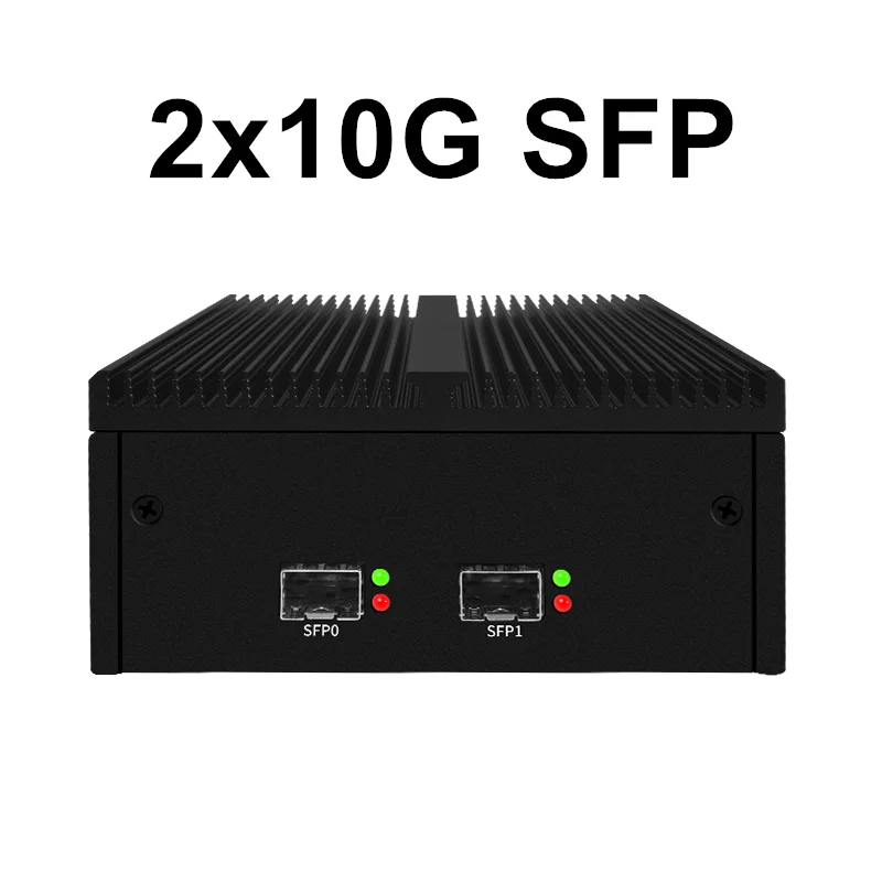 Factory Micro Firewall Appliance Intel N100 Quad Core Fanless Mini PC 2x10G SFP+ 2xi226-V 2.5G Network Gateway Soft Router PC