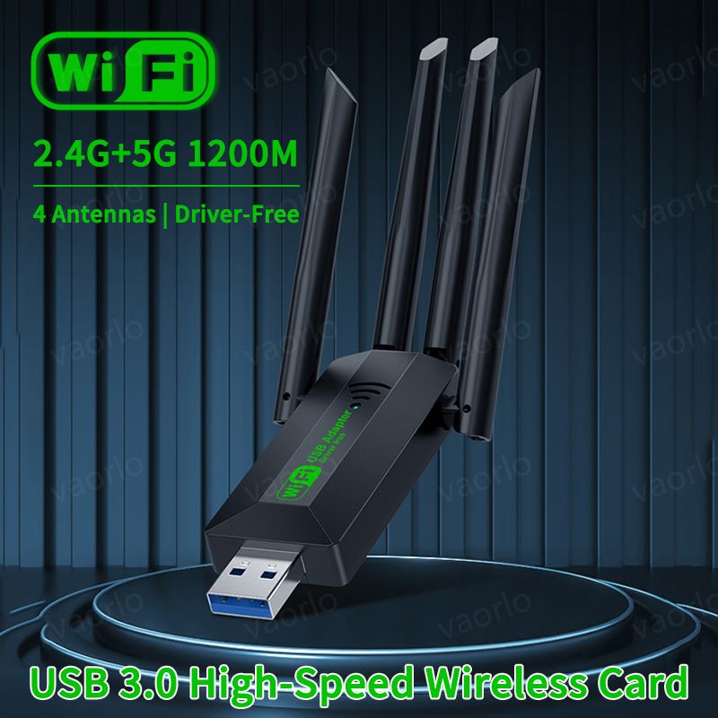 Original 4 antenas 1200mbps wifi usb 3.0 adaptador 2.4g/5ghz banda dupla wifi dongle placa de rede sem fio 802.11ax para win 10/11 pc